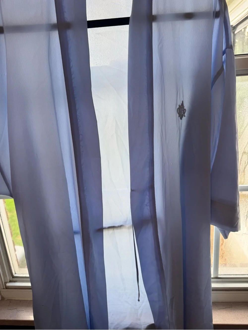 Vintage Christian Dior Periwinkle/Baby Blue Sheer Robe